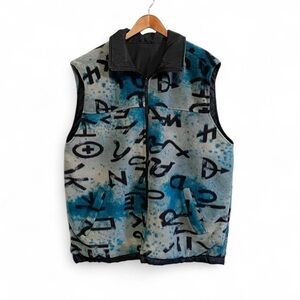 Vintage reversible fleece print vest